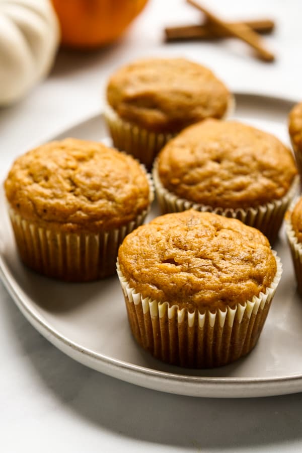 Close up of pumpkin banana mffins