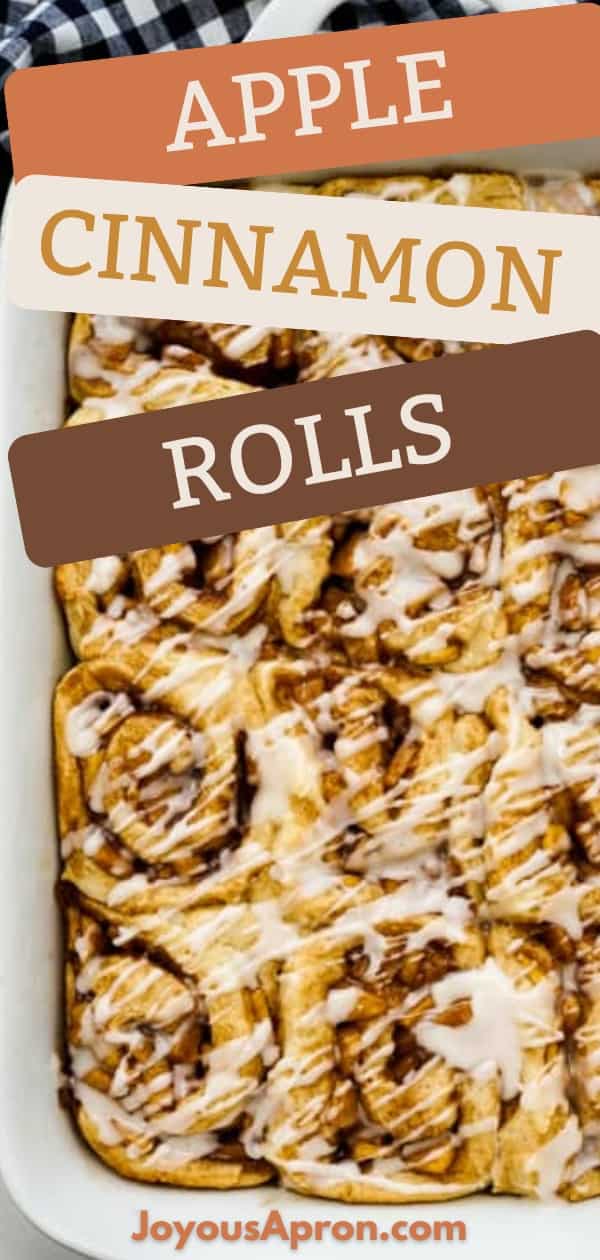 Cinnamon Rolls with Apple Pie Filling - Next-level Cinnamon Rolls! Soft and fluffy rolls filled with apple pie filling, topped with a sticky sweet glaze. Perfect for holiday brunch and breakfast! via @joyousapron