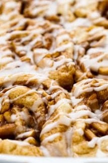 Closeup of apple pie cinnamon rolls