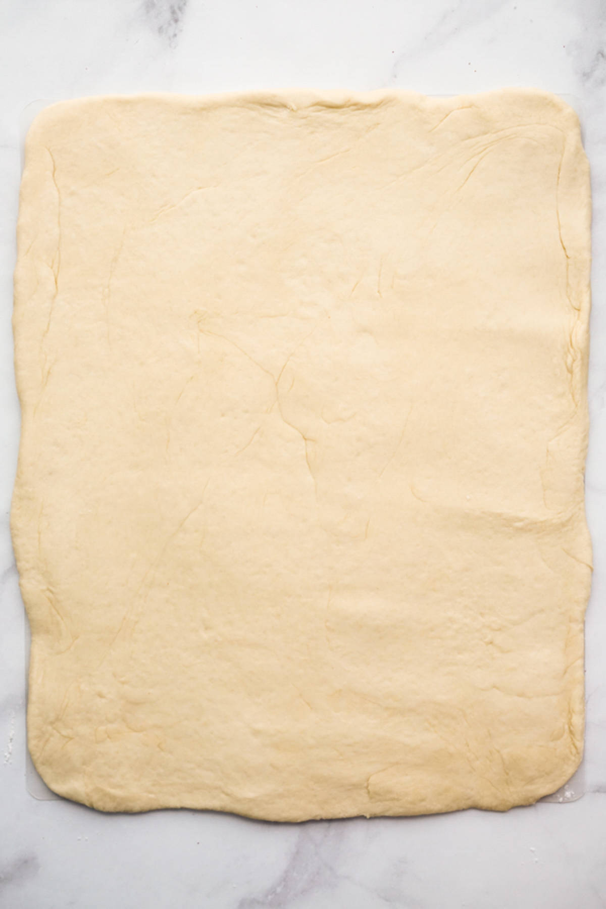 Flattened dough out into a rectangular shape