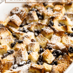 A casserole of bread pudding using brioche