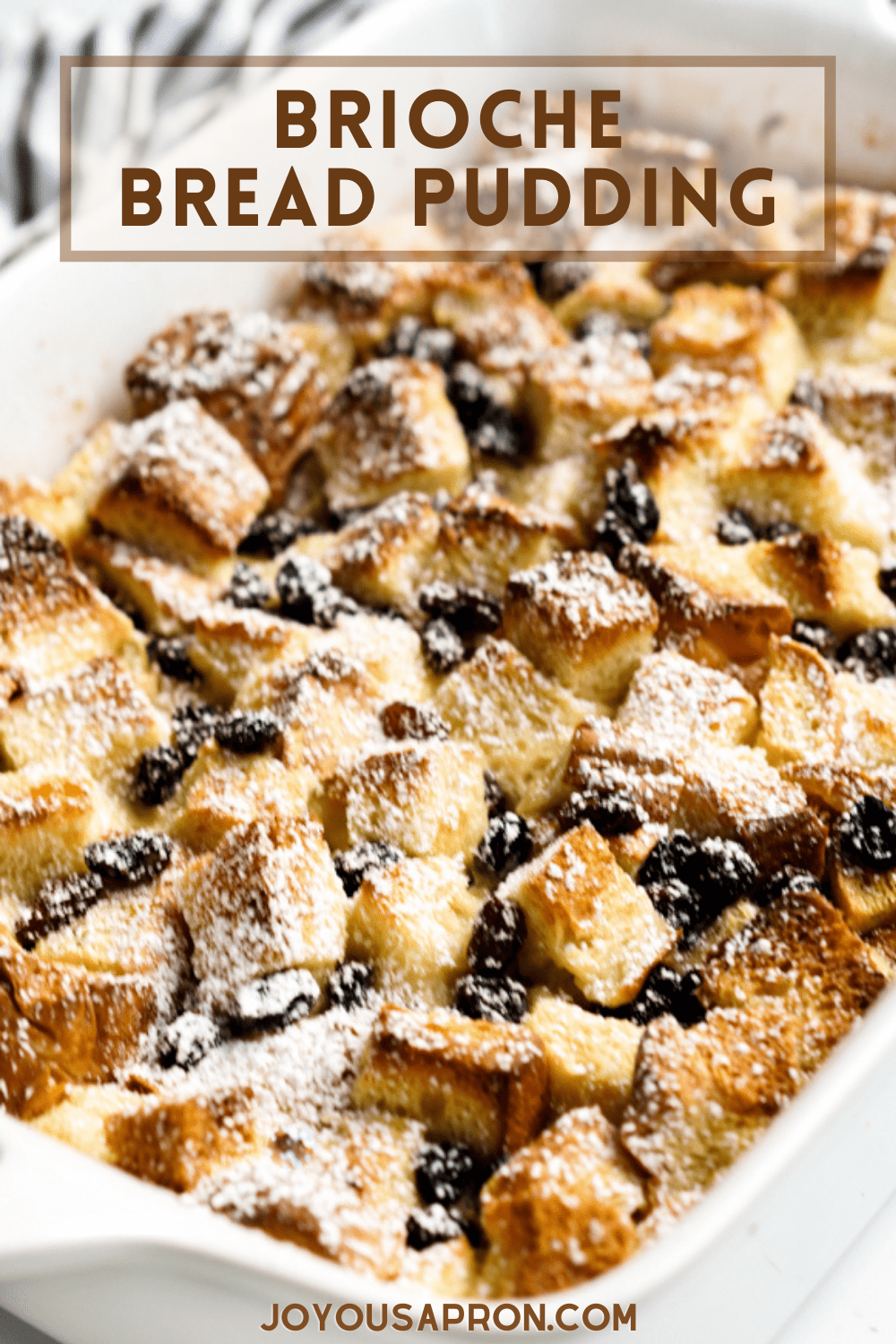 Brioche Bread Budding - Convert leftover brioche bread into this lovely Brioche Bread Pudding dessert. Best served topped with vanilla ice cream and drizzled with caramel sauce. via @joyousapron