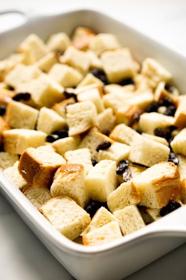 Unbaked bread pudding 