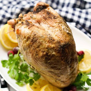 Turkey breast on a platter
