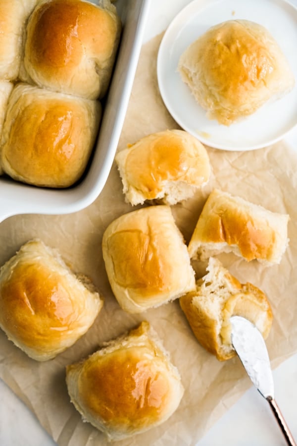 Top down view of a bunch of rolls