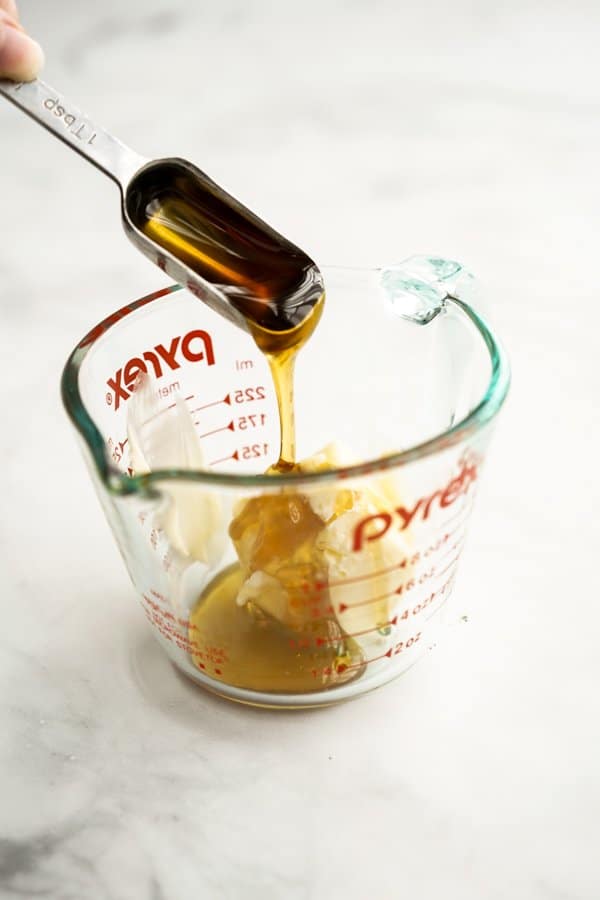 Adding honey to softened butter