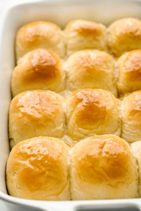 Honey Butter Rolls in a baking dish