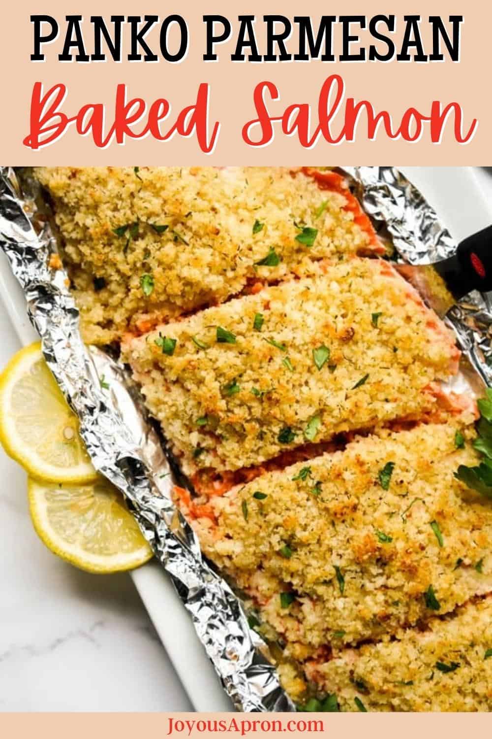 Panko Crusted Salmon - Easy and healthy fish and seafood dinner ready under 20 minutes! Juicy baked salmon topped with crispy Panko and parmesan crust. via @joyousapron