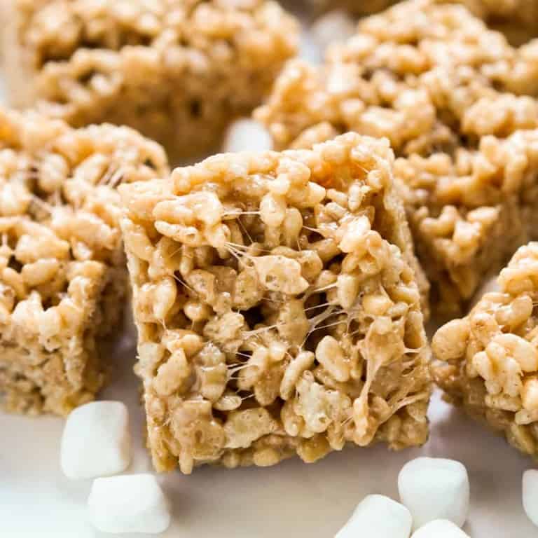 Peanut Butter Rice Krispie Treats (5 ingredients only!) - Joyous Apron