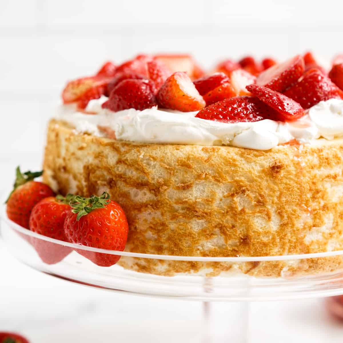 Strawberry Angel Food Cake - My Kitchen Love