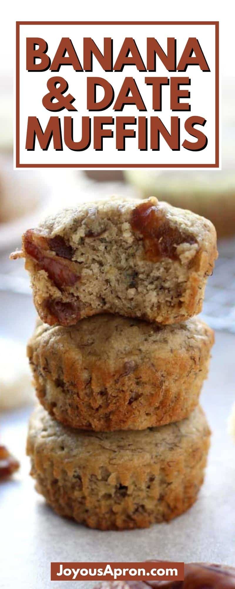 Banana and Date Muffins - Baked with coconut oil, these ultra moist and super fluffy banana muffins are filled with lots of gooey, warm, sweet dates. 30 minutes from start to finish! So easy and super delicious. The perfect breakfast, snack, healthy-ish dessert! via @joyousapron