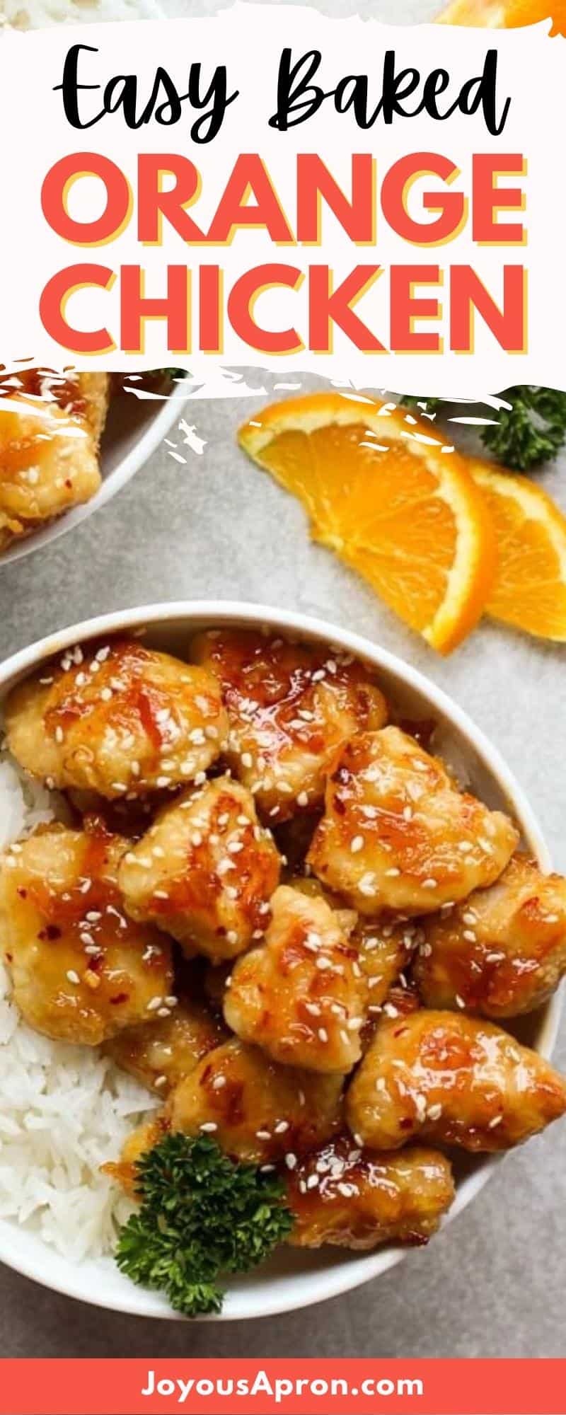 Easy Baked Orange Chicken - A lighter, healthier and just as delicious version of Orange Chicken, the classic Asian American Chinese dish! Baked, not fried - this is a quick and simple meal for weeknight dinners! Serve well with rice. via @joyousapron