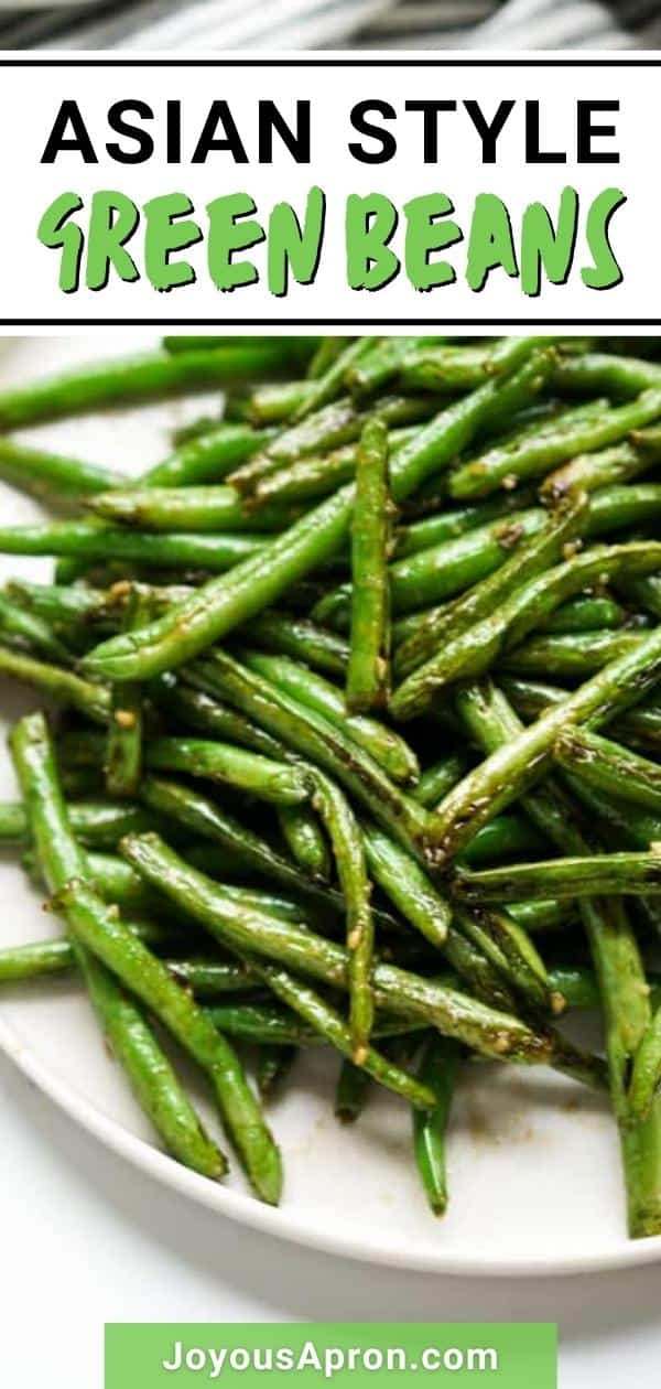 Asian Style Green Beans - easy Chinese and Asian side dish ready under 15 minutes. Crunchy green beans pan fried with garlic, oyster sauce and chicken bouillon. via @joyousapron