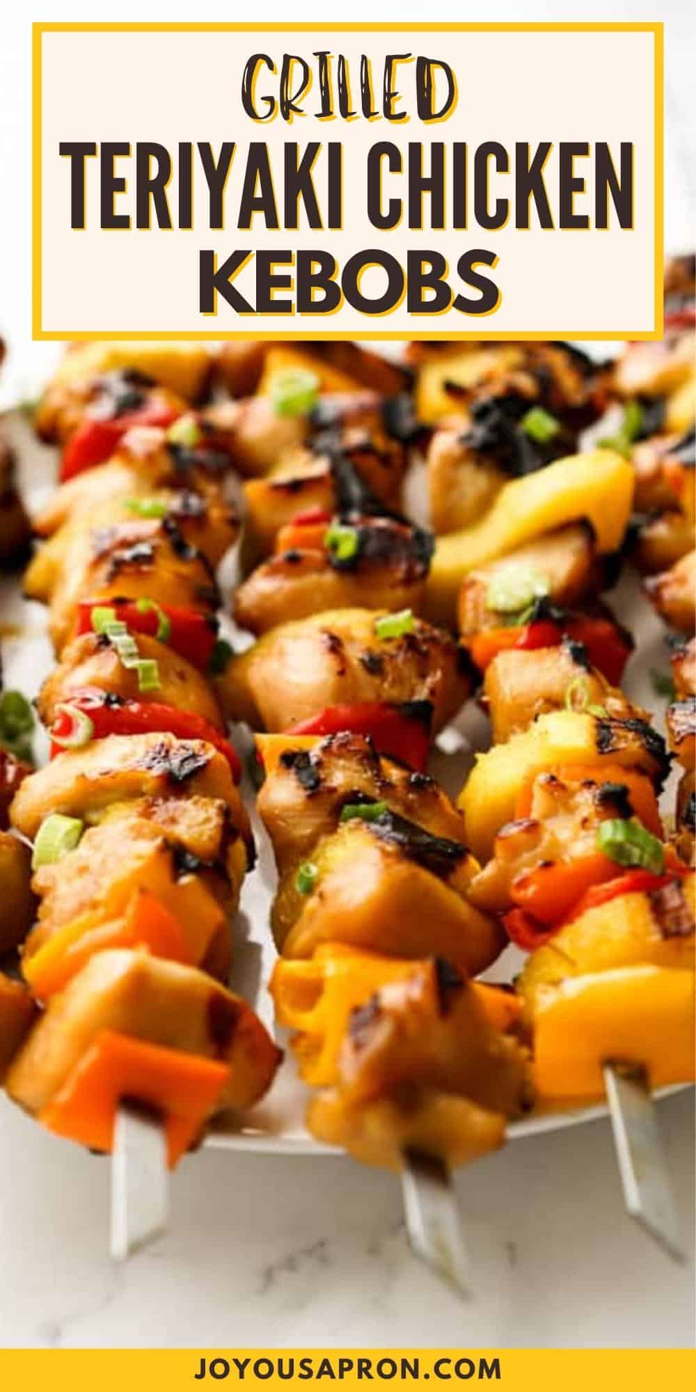 Teriyaki Chicken Skewer - grilled teriyaki marinated chicken, along with pineapple and red bell peppers. An Asian inspired recipe that is flavorful, healthy and easy to make! via @joyousapron