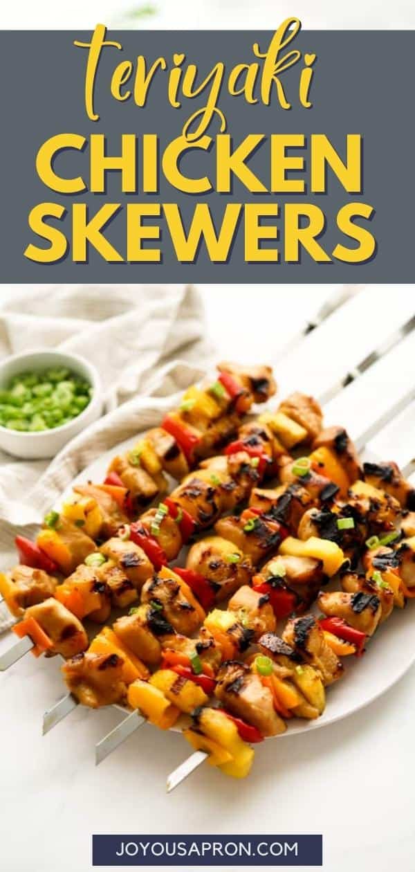 Teriyaki Chicken Skewer - grilled teriyaki marinated chicken, along with pineapple and red bell peppers. An Asian inspired recipe that is flavorful, healthy and easy to make! via @joyousapron