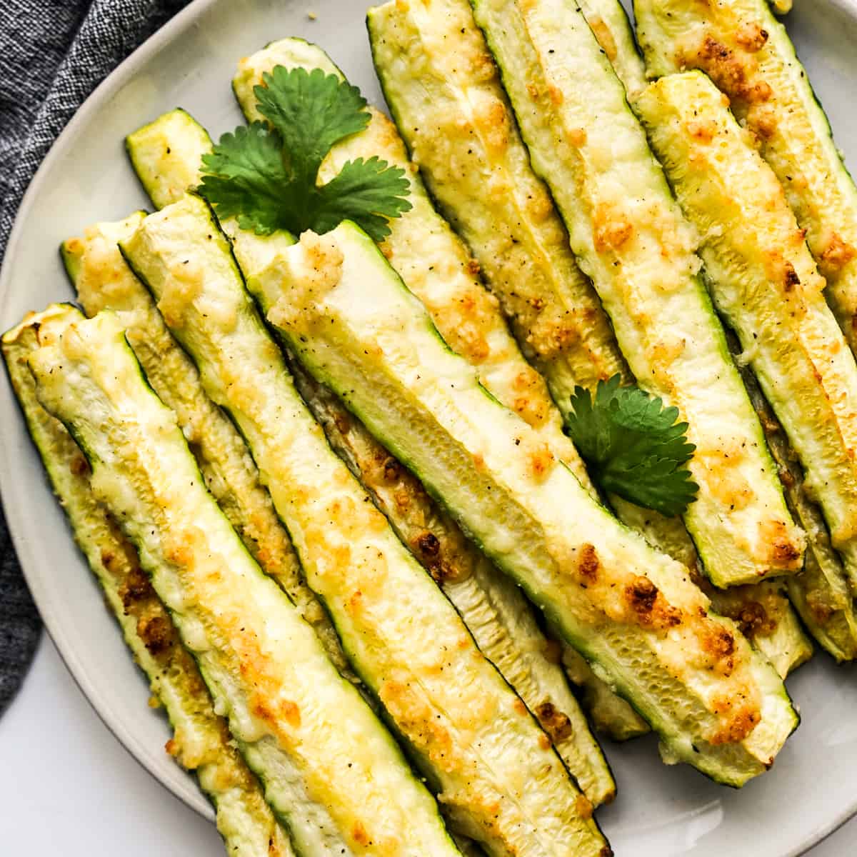 Roasted Zucchini with Garlic Parmesan