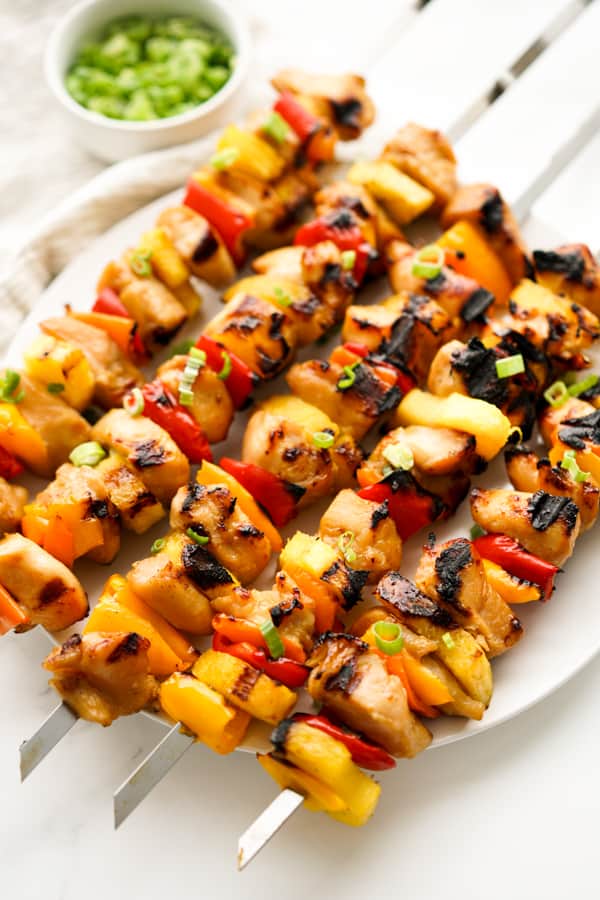 Skewers of Teriyaki Chicken Kebobs