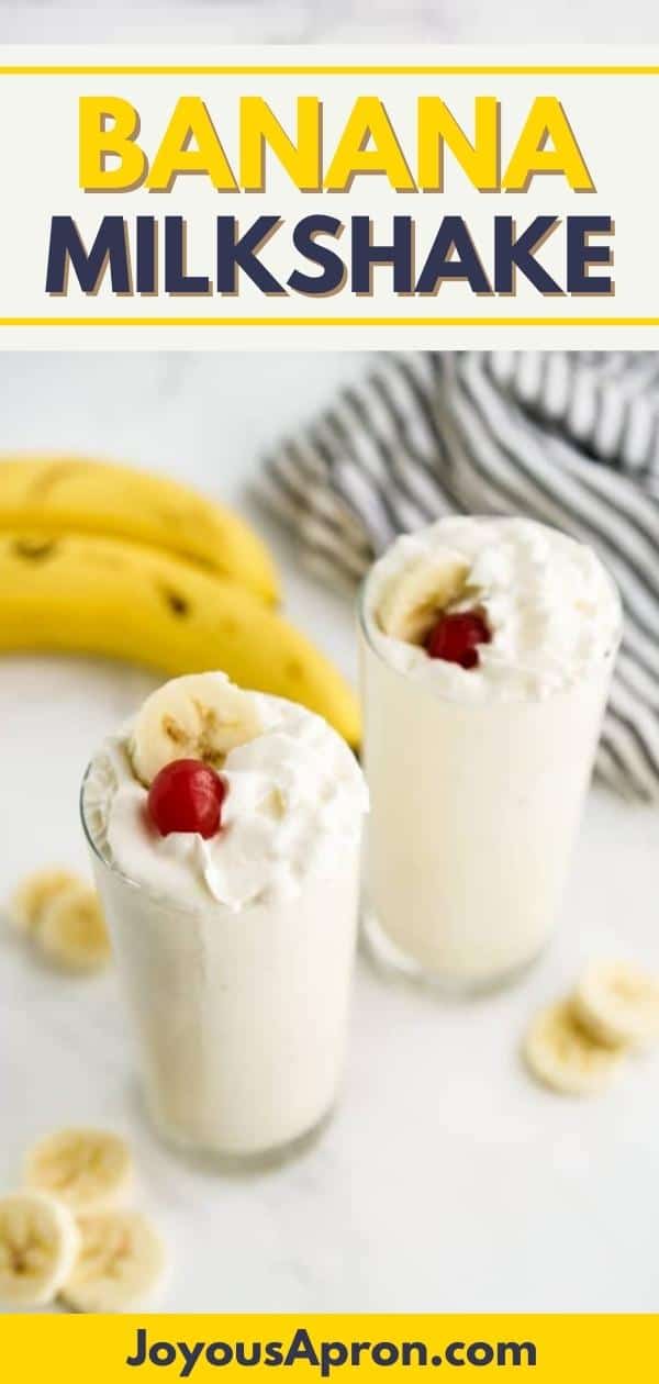 Banana Milkshake - Creamy and delicious homemade Banana Milkshake is so easy to make! Made with real bananas, this frozen treat uses only 3 ingredients! The perfect easy dessert! via @joyousapron