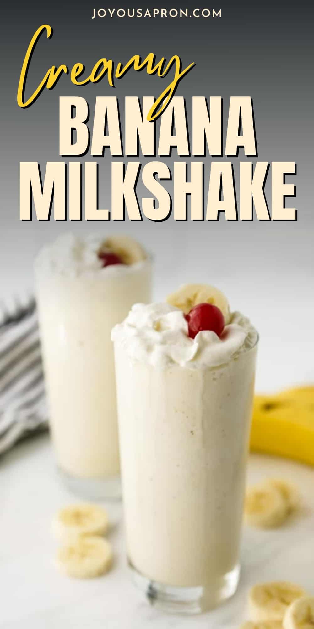 Banana Milkshake - Creamy and delicious homemade Banana Milkshake is so easy to make! Made with real bananas, this frozen treat uses only 3 ingredients! The perfect easy dessert! via @joyousapron