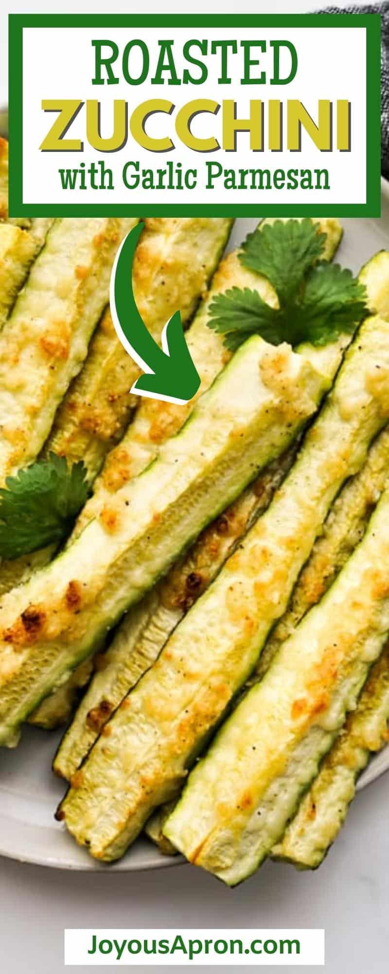 Roasted Zucchini - easy and yummy oven baked zucchini! Roasted zucchini is crispy on the outside, soft on the inside, and coated with garlic parmesan seasoning. The perfect healthy side dish for any meal! via @joyousapron