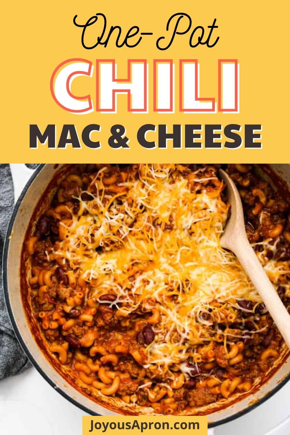 Chili Mac and Cheese - easy 30-minute one pot dinner combining macaroni and cheese and chili, to form a thick and hearty one pot meal. Loaded with pasta, black beans, tomatoes, chili powder, and cheese. via @joyousapron