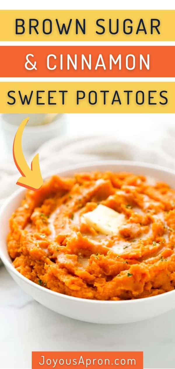 Cinnamon Brown Sugar Mashed Sweet Potatoes - creamy mashed sweet potatoes infused with brown sugar and cinnamon flavors. This sweet potato side dish is perfect for the Thanksgiving and Christmas holidays! via @joyousapron