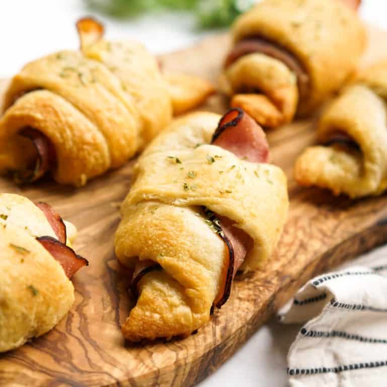 A platter of Ham and CHeese Crescent Rolls