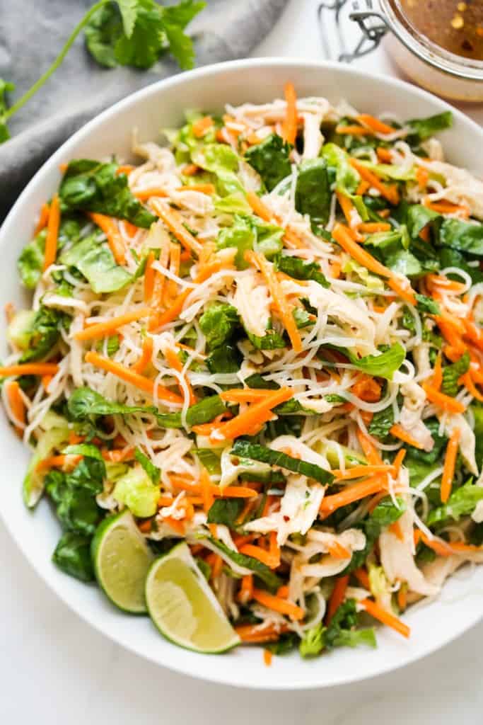 Close up of Vietnamese noodle salad