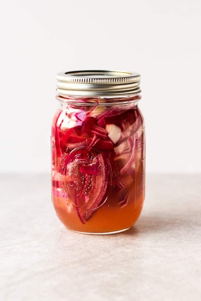 A jar of pickled onion
