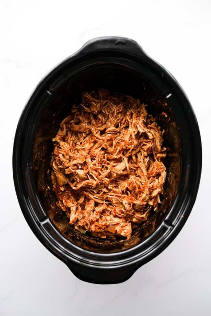 Chicken shredded in a crockpot