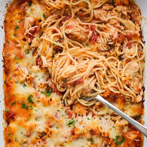 Baked Chicken Spaghetti - Joyous Apron