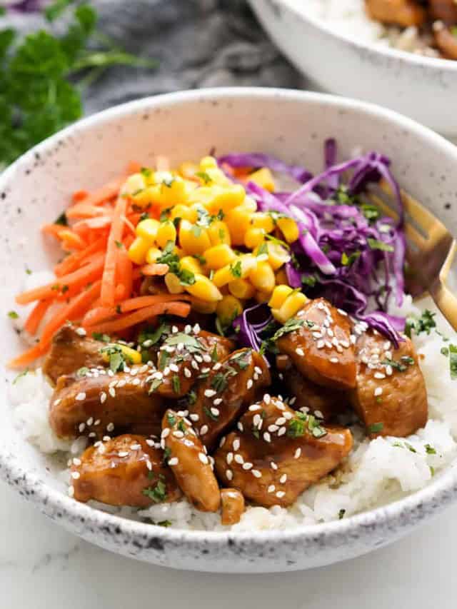 Chicken rice bowl with veggies