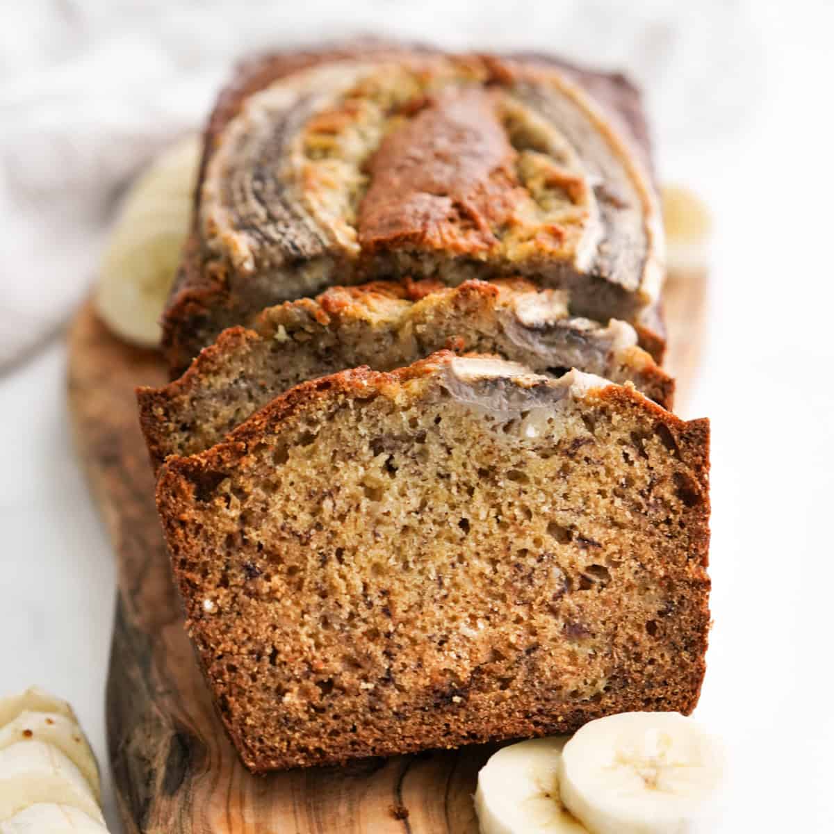 A loaf of brown butter banana bread