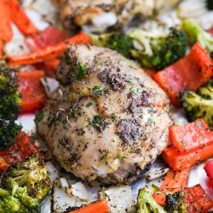 Sheet Pan Chicken Thighs and Veggies