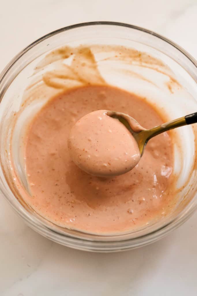 Creamy burger sauce in a bowl