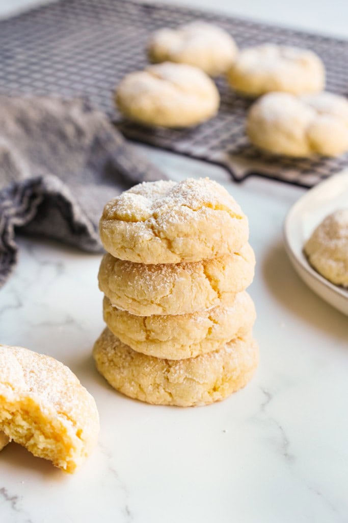 A stack of gooey butter cookies