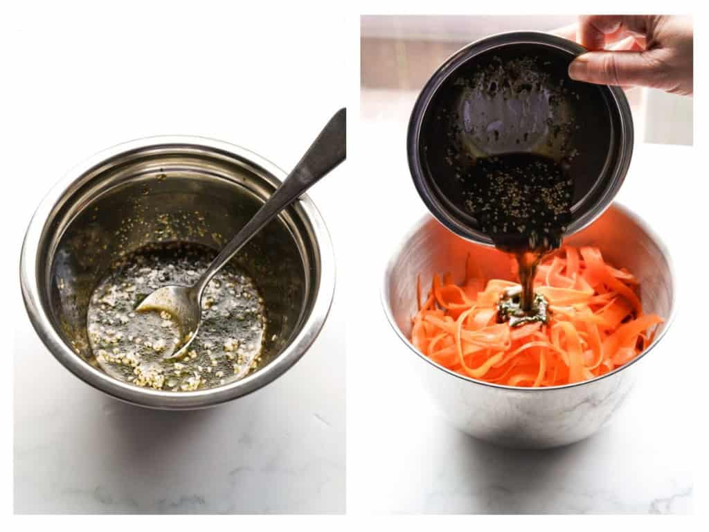 Make soy sauce mixture then add to a bowl of carrots